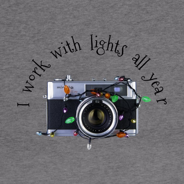 Christmas Lights Vintage Camera - Work With Lights - Black Text by DecPhoto